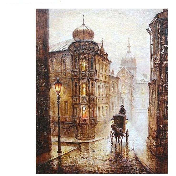 Vintage Europe Street DIY Painting By Numbers Kit