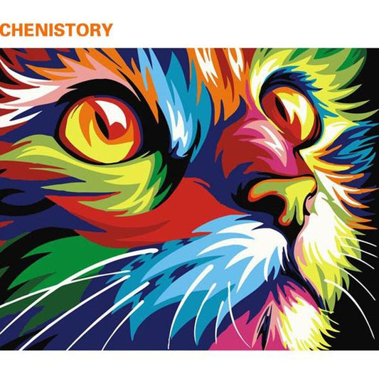 Colorful Cat Animals - 40x50 - DIY Painting By Numbers Kits