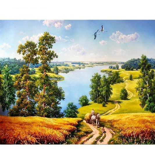 Landscape Calligraphy DIY Painting By Numbers Kit