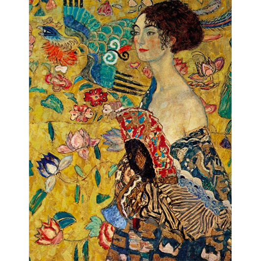 Lady With Fan, Gustav Klimt - DIY Painting By Numbers Kit