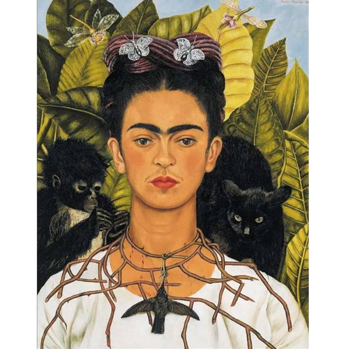 Self Portrait with Necklace of Thorns, Frida Kahlo  - DIY Painting By Numbers Kit