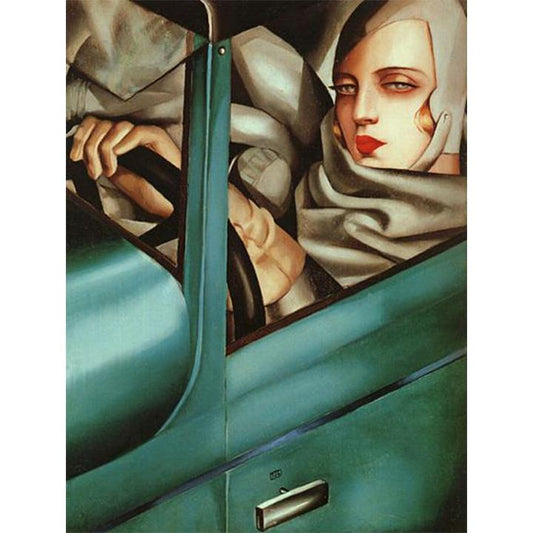 Self-portrait in a Green Bugatti, Tamara de Lempicka - DIY Painting By Numbers Kit